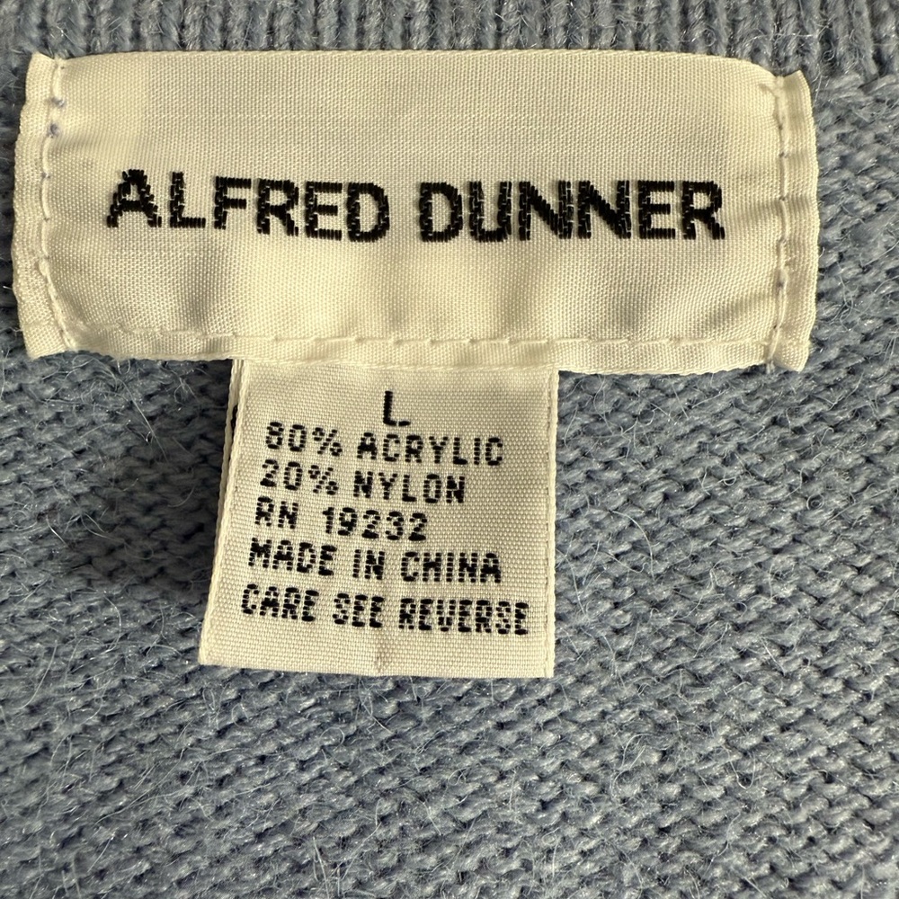 Alfred Dunner Women’s L Light Blue Embroidered Flowers Cardigan Sweater Vest - Picture 7 of 8